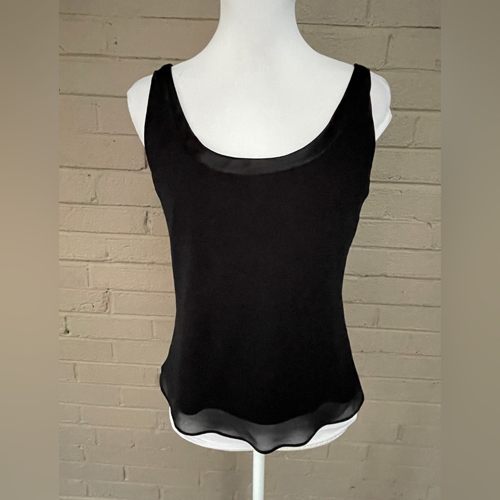 Patra  black sleeveless silk blend top 8